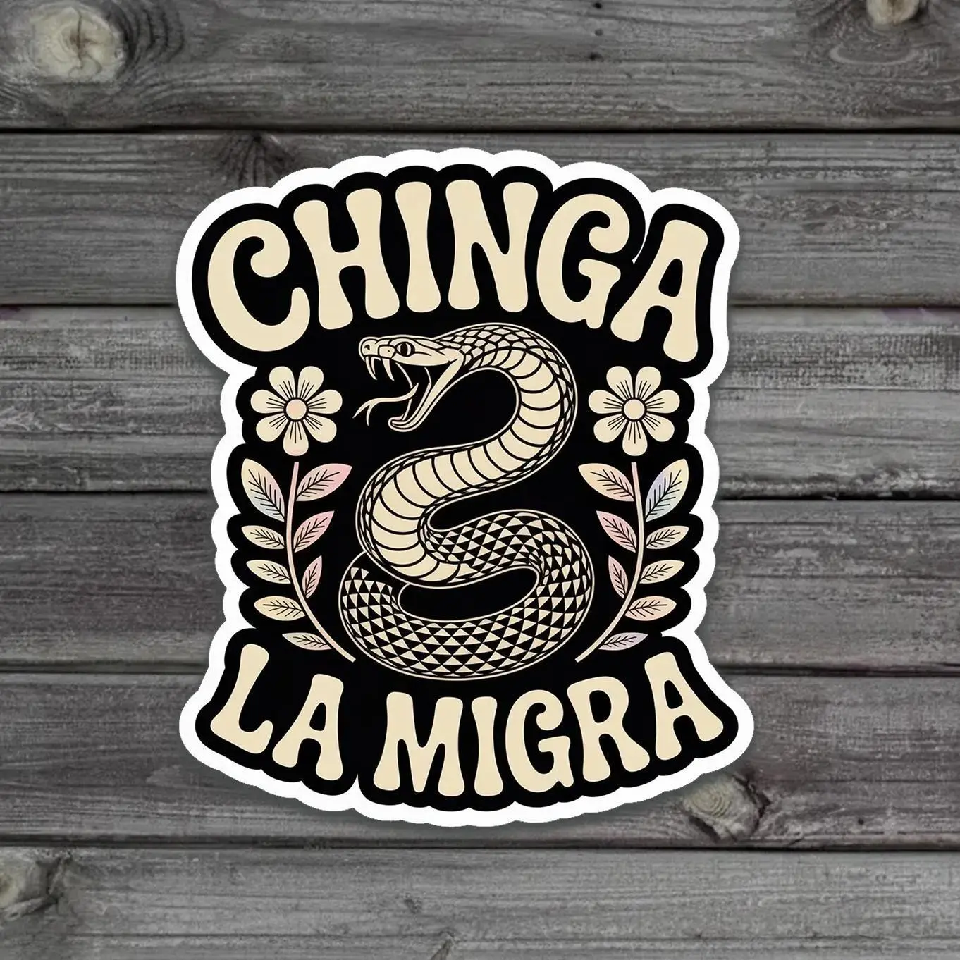 Chinga La Migra Sticker, Immigrant Rights Quote Decal, No Human Is Illegal Anti-ICE Protest Gift, progressive sticker, resistance art