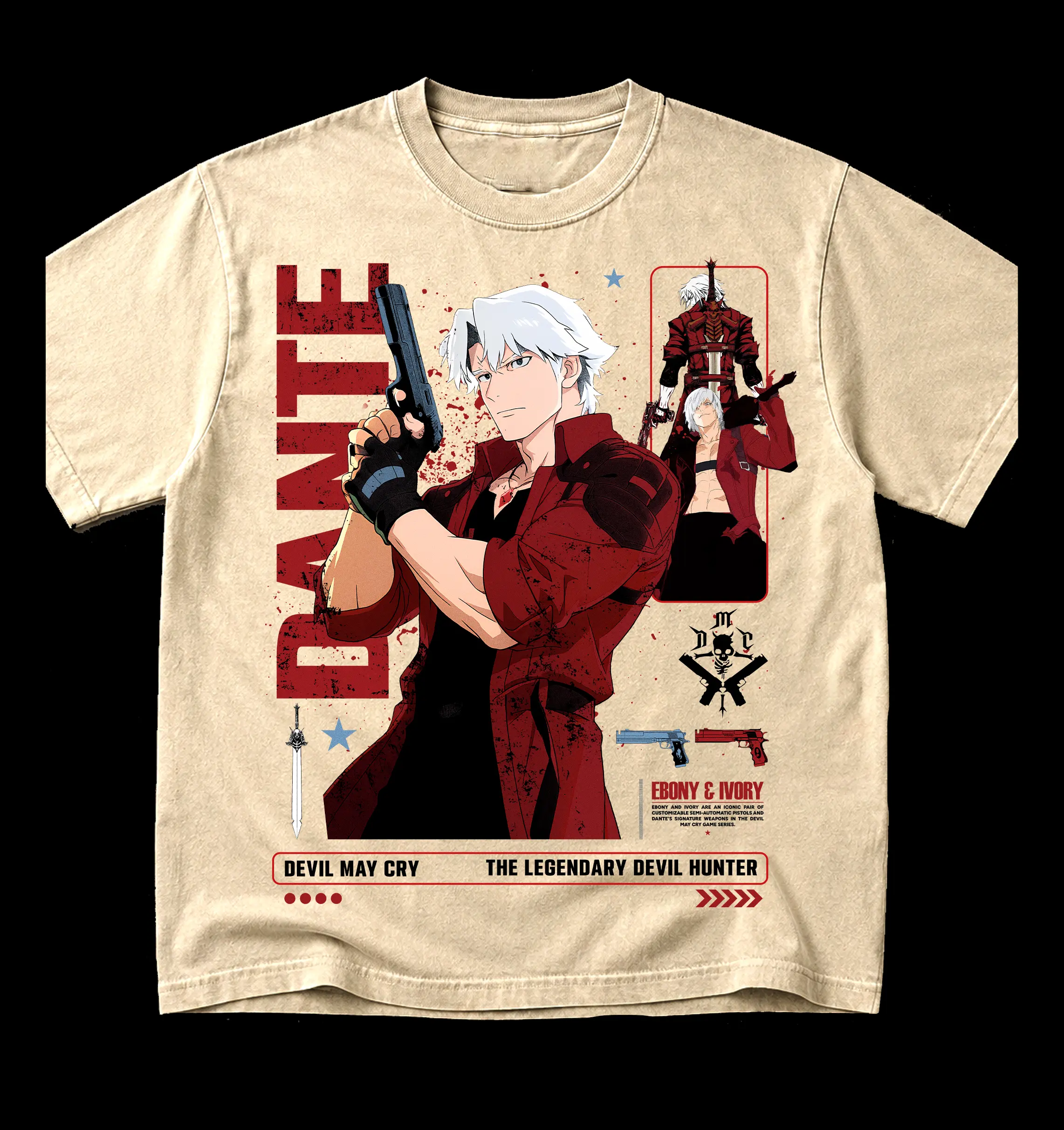 Dante Devil May Cry Graphic Tee ,Vintage 90s Bootleg Style T-Shirt , Best Gift For DMC Fans