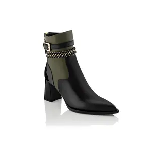 Daniela Uribe Black ankle bootie leather made in italy luxury shoes