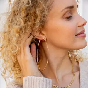 U7 30/50/70/100mm Chunky Hoop Earrings for Women Fashion Jewelry Hoop Earrings For Party Daily Wear Jewelry