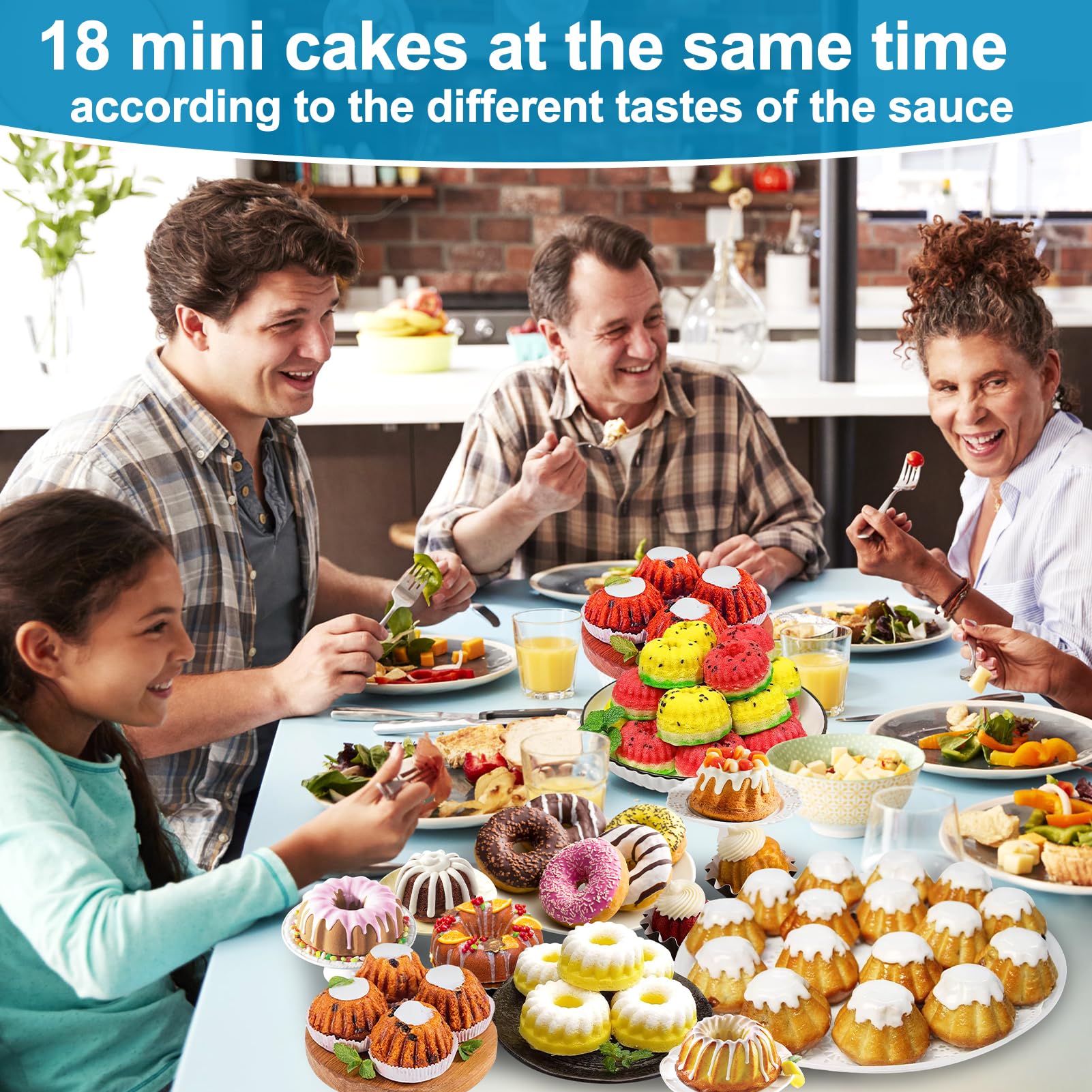 6-Cavity Mini Fluted Silicone Pan (3 pcs), Easy-Release Small Baking Mold, Food-Grade Mini Molds for Chocoflan and Baking Essentials