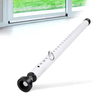Adjustable Sliding Door Safety Rod, 17-52 Inches, Rubber Tips, Window Security Bar, Indoor Use, Home Apartment Safety