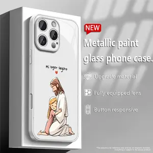 Jesus Holding a Little Girl Phone Case for iPhone 17 Pro Max, 16 Pro Max, 15 Pro, 14, 13, 12, 11 Series - Ultra Thin, Shockproof, Lightweight and Durable.