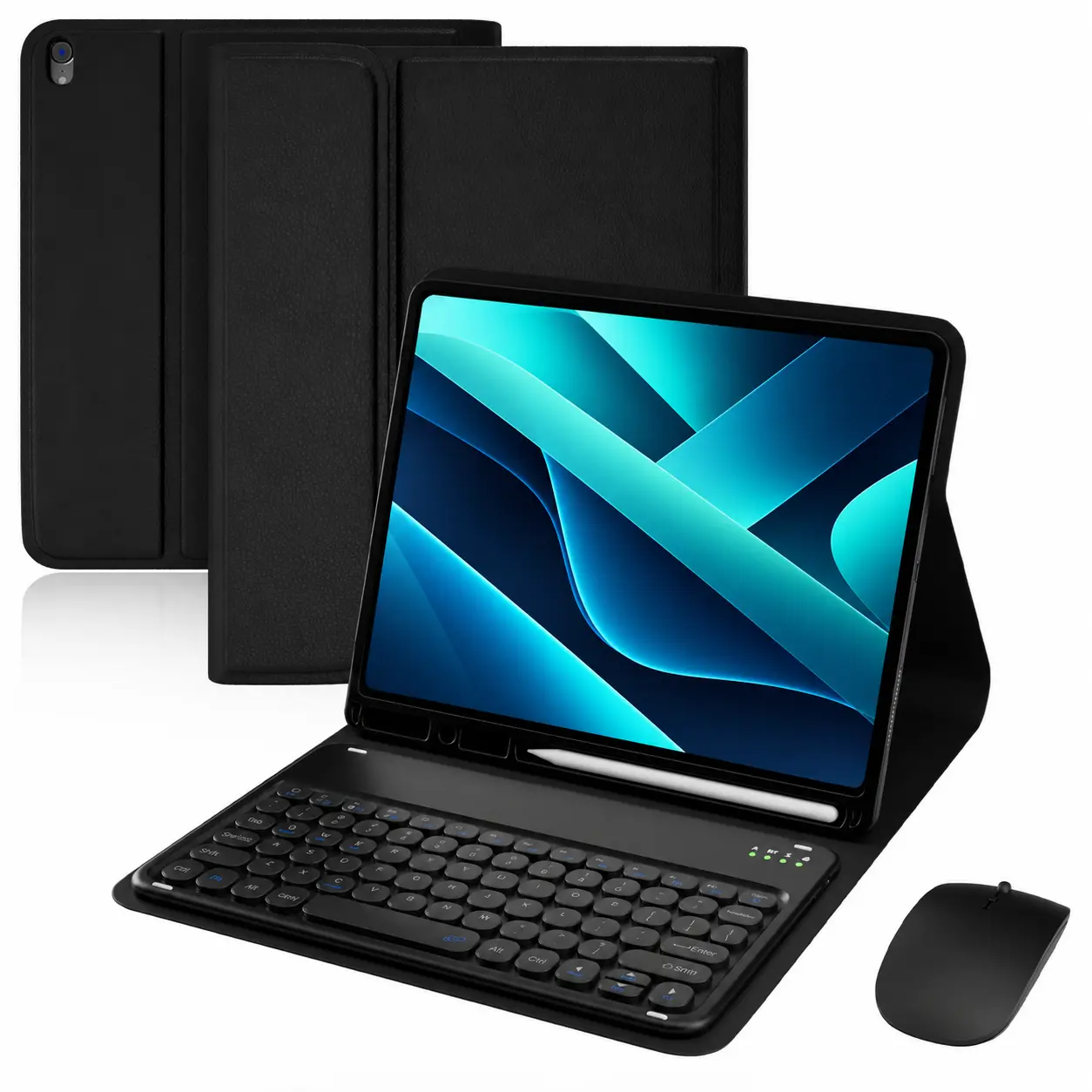 Rechargeable Wireless iPad Keyboard Case with Mouse, Magnetic Fold Tablet Accessory for 10.9/11in iPad (A16) 10th Gen&11th Gen, Bluetooth Device, Tech Accessories with USB Cable