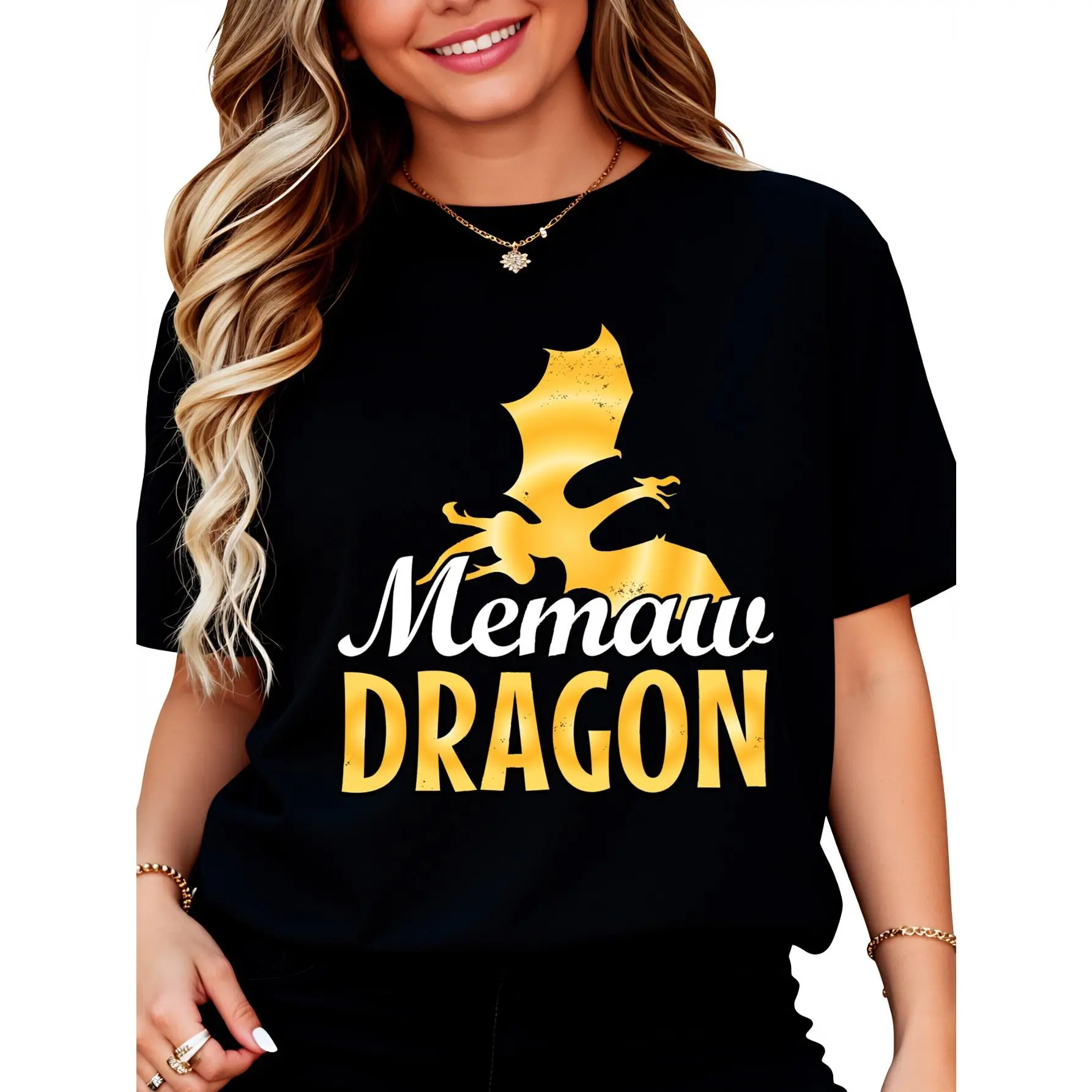 100% Cotton Memaw Dragon Lover Mother's Day T-Shirt - Seseable
