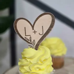 Wooden Cupcake Toppers: Personalized Delights for Every Occasion, Wedding, Baby shower, Brider shower, Kids Party, Western deco party.