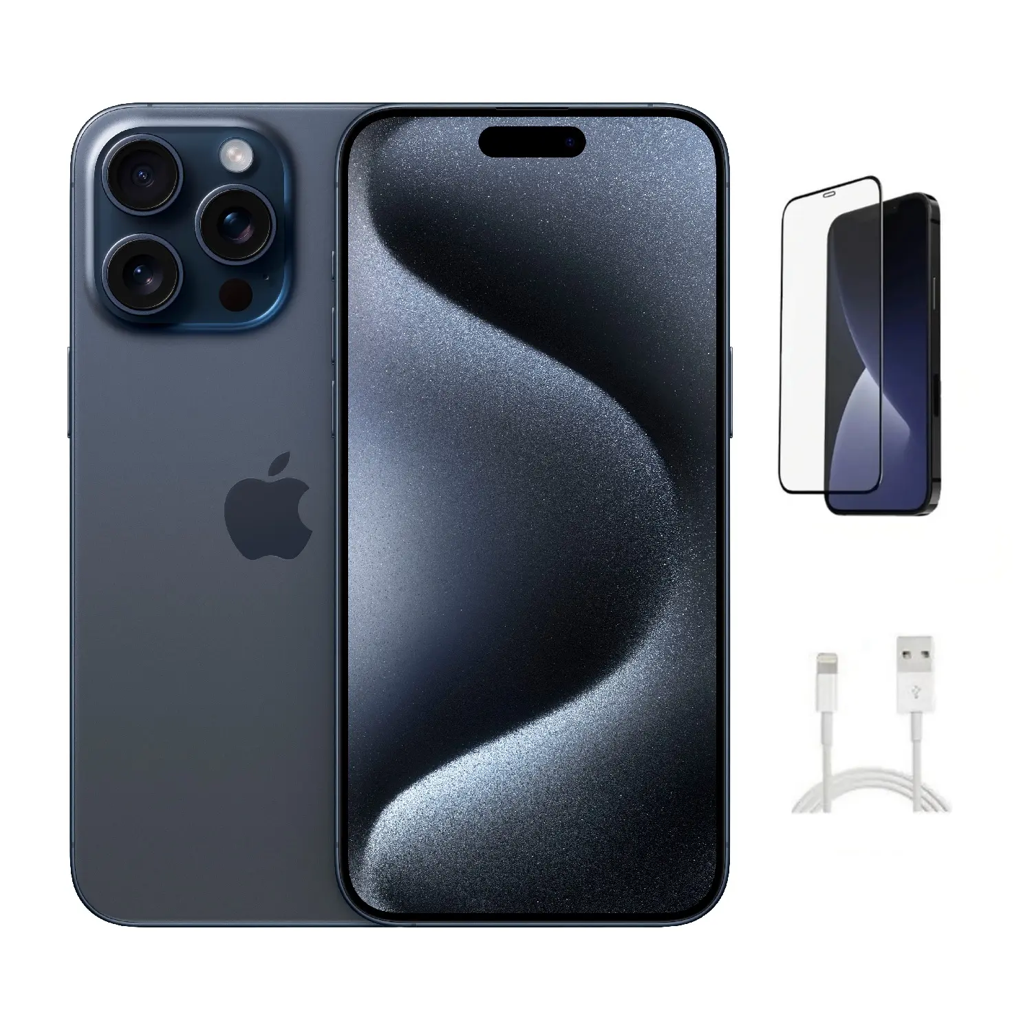 Refurbished Apple iPhone 15 Pro Max A2849 (Unlocked) Acceptable Condition with Tempered Glass Screen Protector & 1 Year Warranty