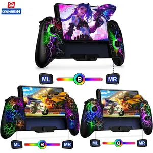 ESYWEN Switch Controllers, Hall Effect Wireless Switch Controler for Handheld Mode, One-Piece Switch Remote with Battery/Turbo/Programmable for Switch Accessories