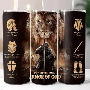 Armor of God 20oz Tumbler, Skinny Tumbler, Put The Full Armor Of God, Christian Wrap Cup