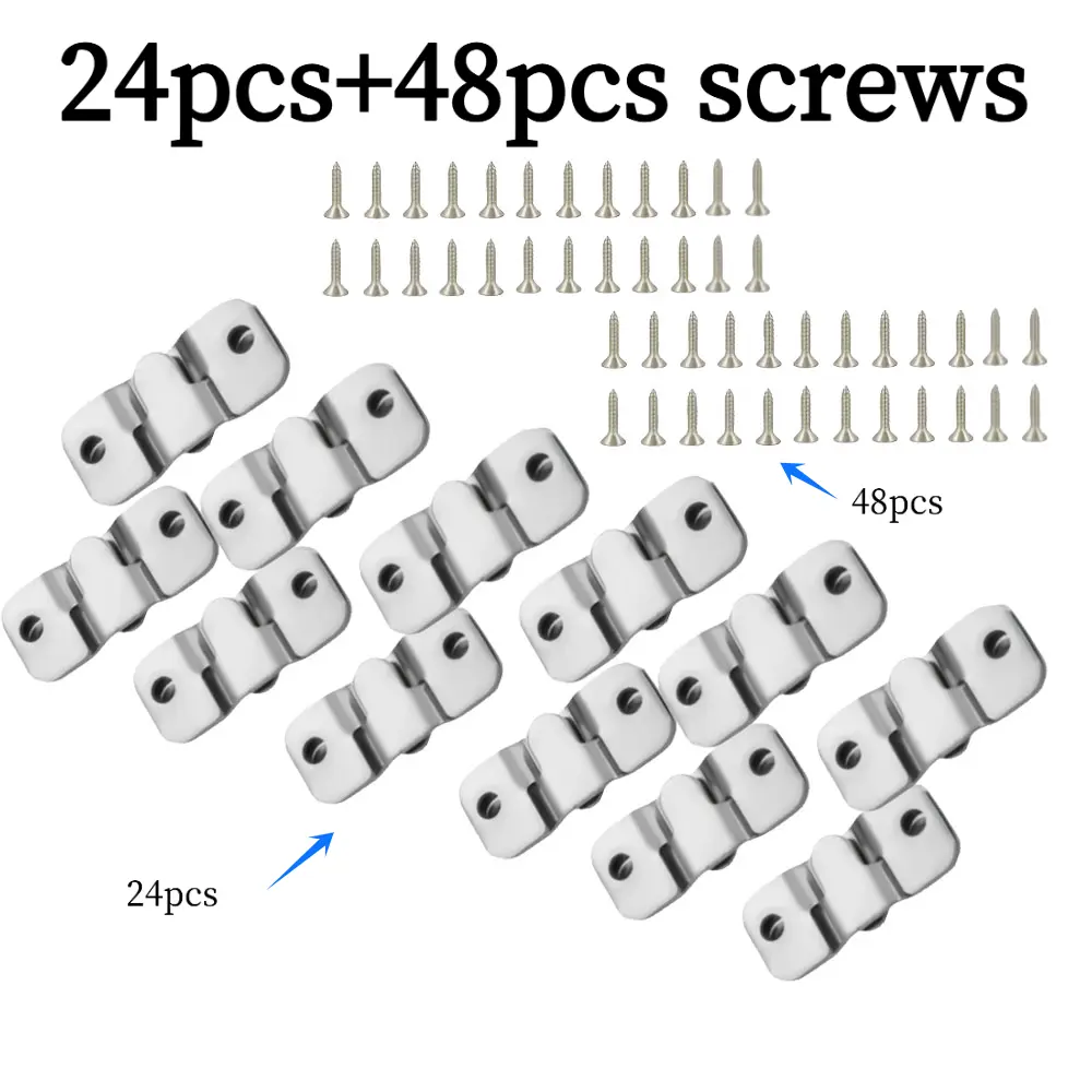 24pcs Stainless Steel Z Bracket Set Heavy Duty Interlocking Frame Hooks for Picture Frames Furniture Connectors with 48 Screws Recessed Wall Bracket Modern Shelf Supports