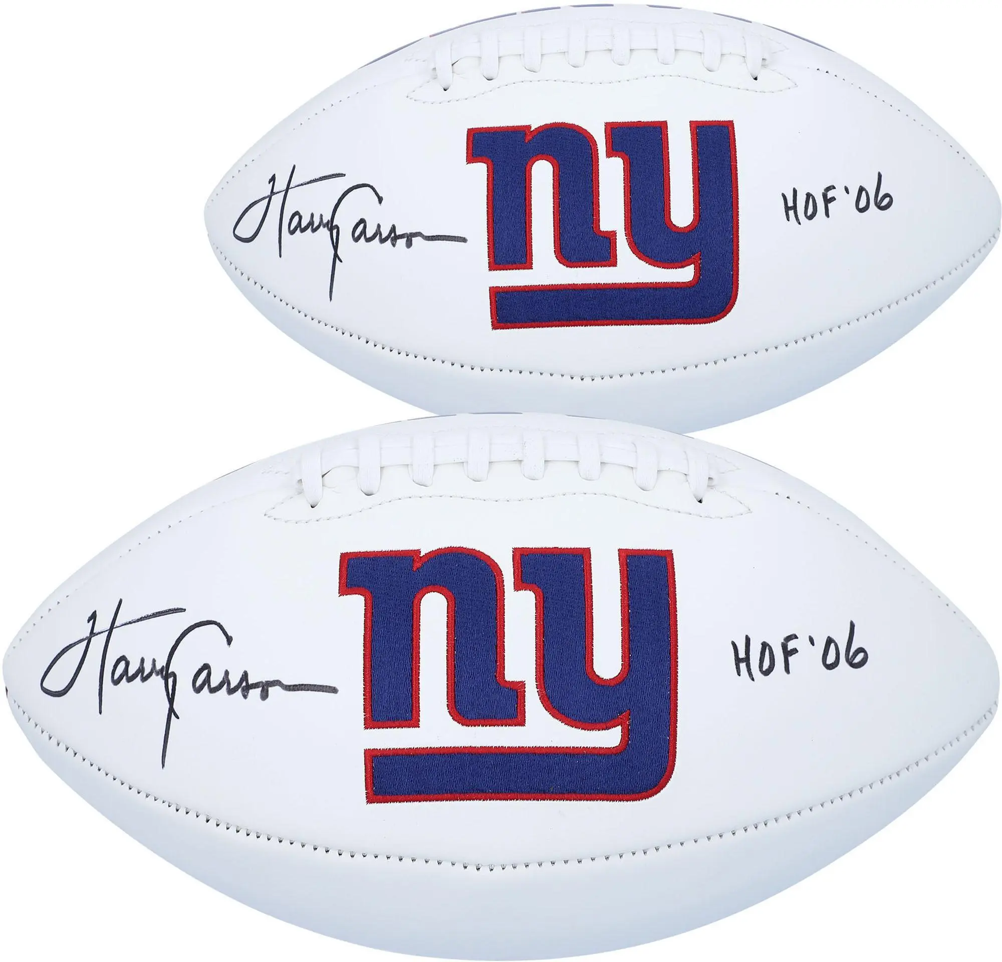 Harry Carson New York Giants Autographed White Panel Football with "HOF 06" Inscription - Fanatics Authentic Certified