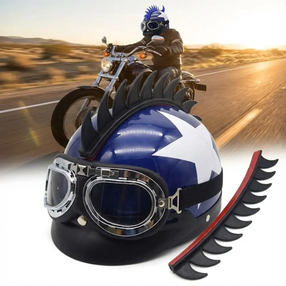 Motorcycle Helmet Stickers: Rubber Sawtooth Decals, Customization Kit, Personalize Your Helmet with Easy Apply Vinyl Graphics and 3D Emblems for Bike Rider Gear Upgrade