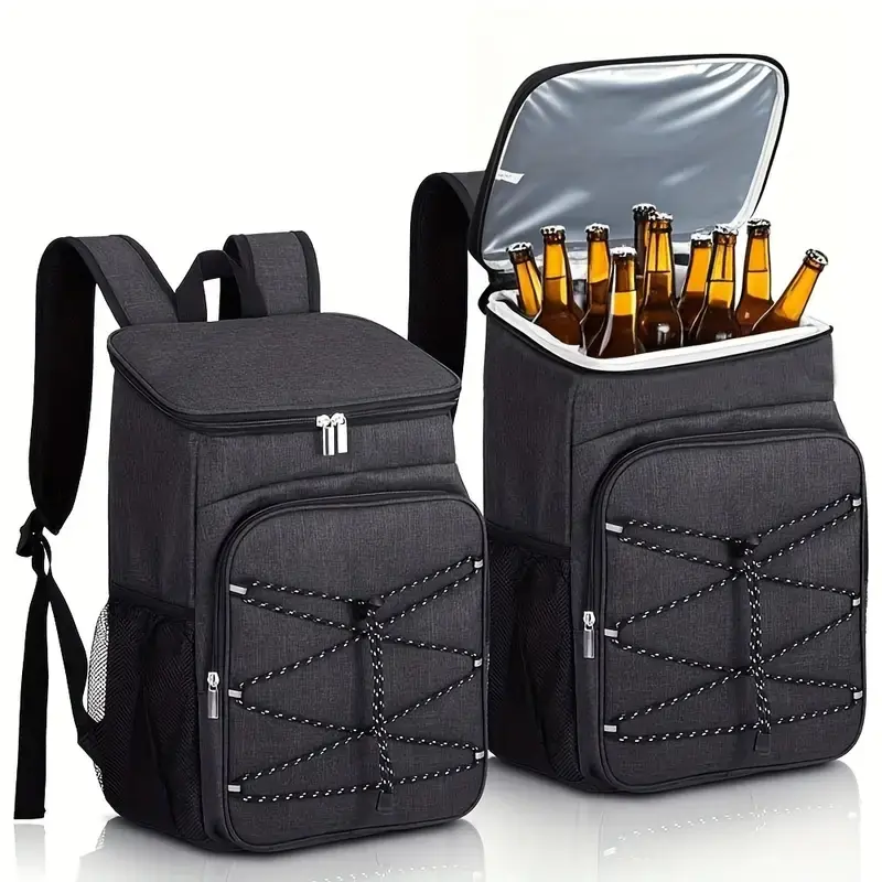 Large Insulated Lunch Backpack, Multi-Layer Design, Durable Oxford Fabric, Lightweight & Stylish, Ideal for Beach, Camping, Hiking, School, Office, Road Trip Essentials, Picnic Pack