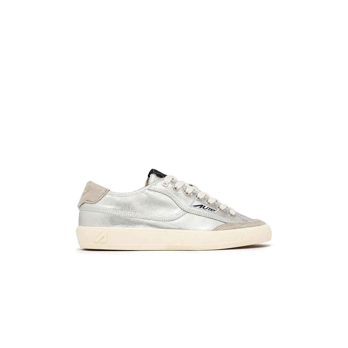 Autry Windscape Low Sneaker in Canvas & Suede Silver