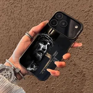 the Cross of Jesus Pattern Case for iPhone 17 Pro Max 17 Air 16/15/14/13/12/11 Pro Max XR XS E Plus Retro High-end Shockproof Drop Screen Protection Cute Durable PC Smartphone Cover Cellphone Protective