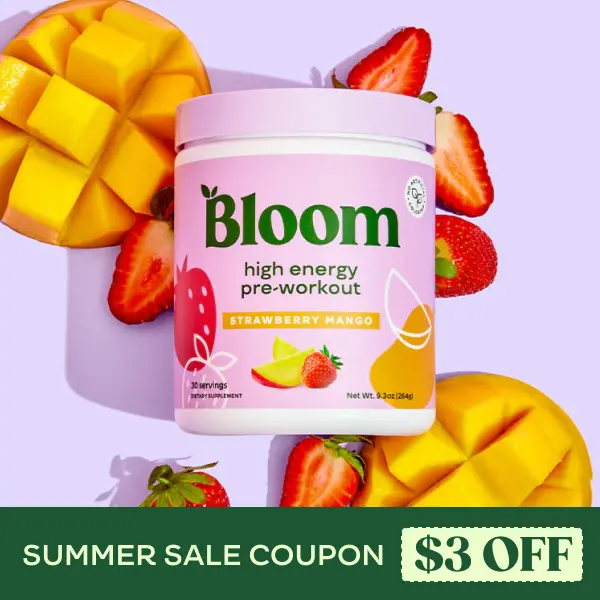 Bloom Nutrition High Energy Pre-Workout Powder (30 Servings) - Natural Caffeine, Amino Acids & Focus Support for Endurance