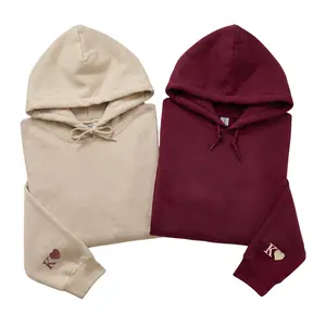 Custom Embroidered Initial Heart Sweatshirt or Hoodie – Personalized Couple Gift, Wedding & Birthday Day Gift