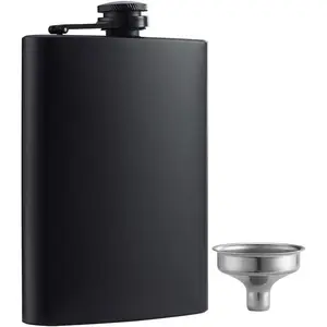 Flask for  Matte Black 8 Oz Stainless Steel Leakproof with Funnel,   Idea Flask