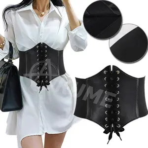 Women's elastic clothing waistband plastic waist lace up tight corset waistband