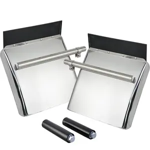 24"x24" Stainless Steel Quarter Fender Set Mud Flap Hangers with Single Bolt Mounting Brackets fit for Semi Trucks
