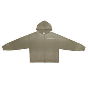 "You Don't Have To Be Great To Start" Post-Apocalyptic Hand-Frayed Zip Hoodie