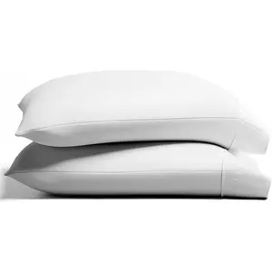 100% Organic Cotton Percale Pillow Cases Standard/Queen Size Set of 2 - Soft Cooling Pillowcases for Sleeping, Cotton Pillow Covers - White