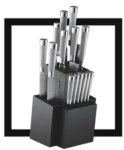 Messerstahl 17-Pieces Gourmet Stainless Knife Kitchen Set with Block