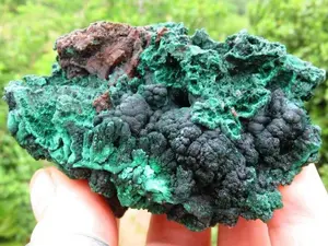 Medium Sized Silky Chatoyant Velvety Green Malachite Specimens