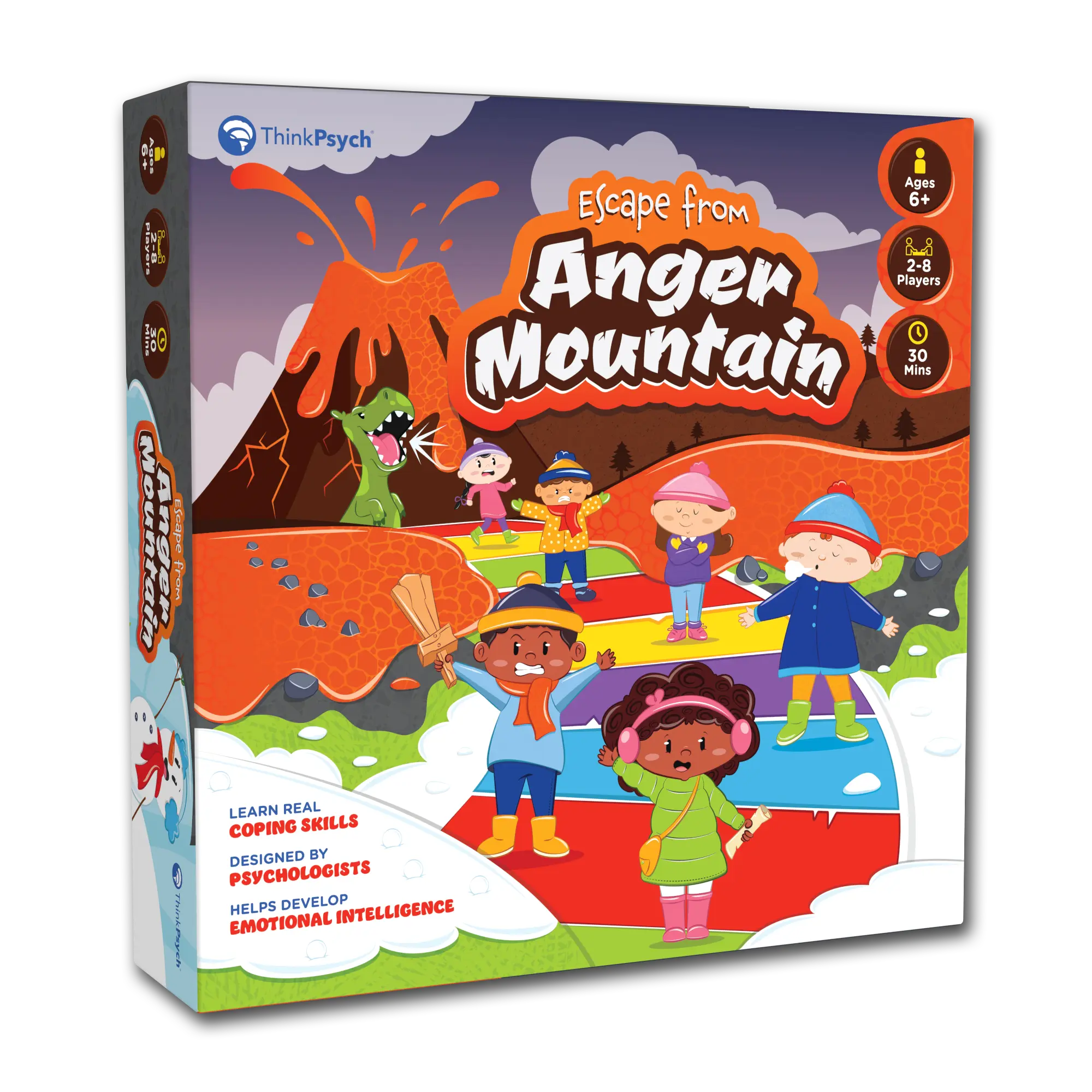 ThinkPsych Escape from Anger Mountain | Anger Management Game for Kids Ages 6+ | Coping Skills Emotional Regulation Therapy Game | 2-8 Players