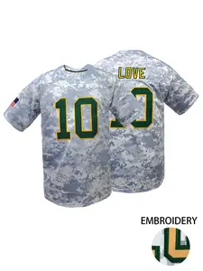 Men's Green Bay #10 Stitched Football Jersey, with Name and Number Design, Short Sleeve Loose V-Neck Breathable Jersey, Perfect for Team Training, Sports and Casual Wear, Sports Training Jersey, Athletic Tops