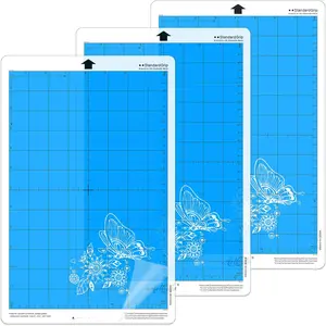 3 Pack Standard Grip  Mats 8x12 Inch for Silhouette Cameo Portrait Adhesive Sticky Accessories Craft Replacement Cut Mats for Scrapbooking -Cut Machines (Blue)