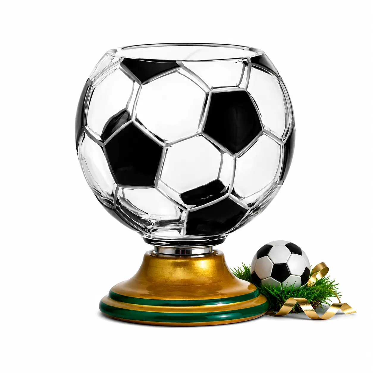 10 oz, Soccer Ball Glass Cup, Rotating Sports Drinkware for Beer, Juice, Milk, Game Day Parties and Soccer Fan Gifts，Summer