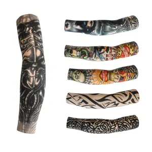 6 Pcs Tattoo Compression Sleeve Arm Sleeves Tattoo Tatto Sleeve Covers Temporary Tattoo Sleeves Sunscreen Sleeves Unisex Stretchable Variety Designs