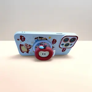 Cute Cartoon Magnetic Desktop Phone Stand, Height Adjustable & Rotatable