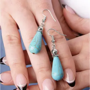 Turquoise Teardrop Dangle Earrings for Women
