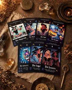 Modern Mystic Tarot Deck, 78 Cards with Contemporary Illustrated Artwork for Beginners