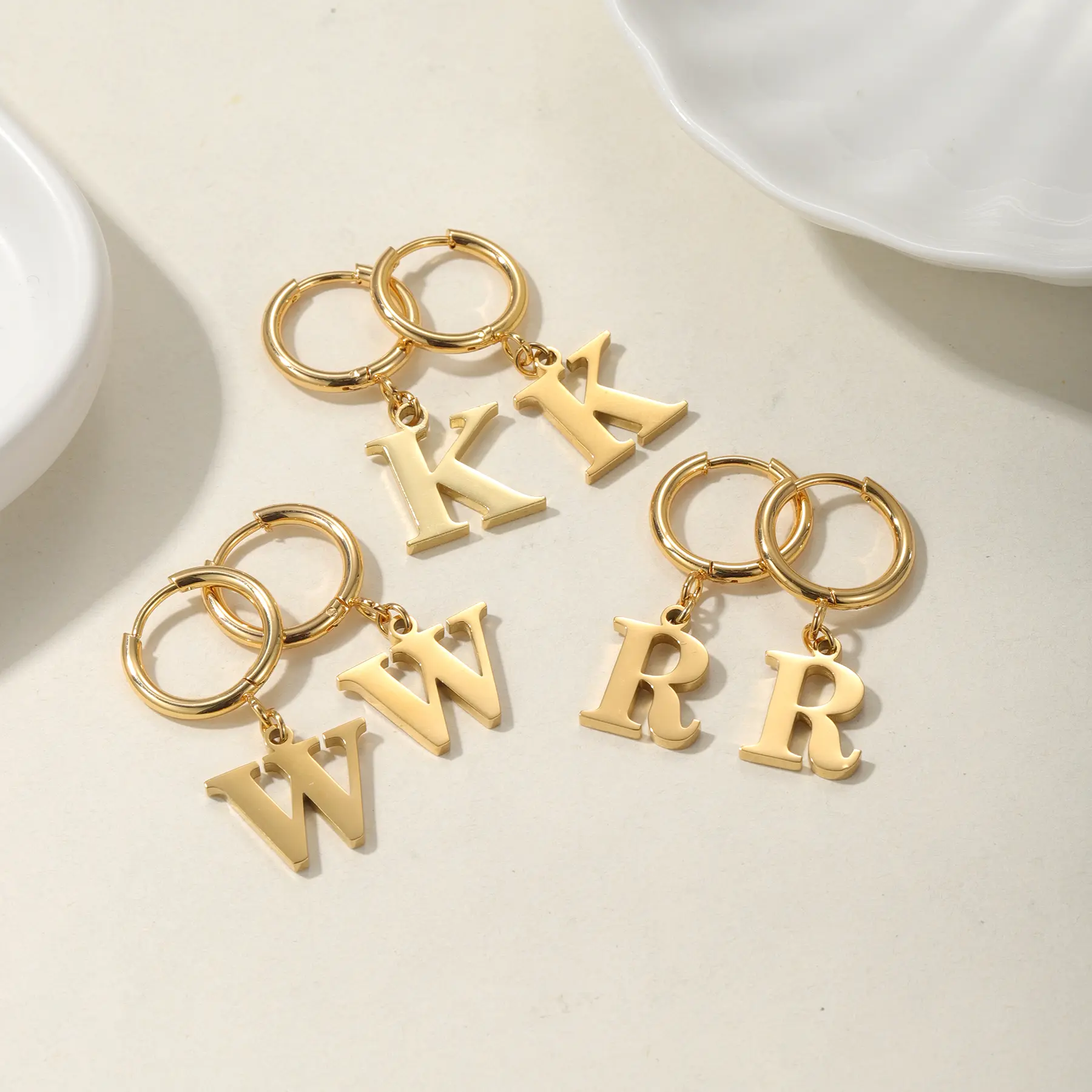 Customized English Letters Personalized Stainless Steel Earrings Ladies Earrings Fashion Trend Mother's Day New Products