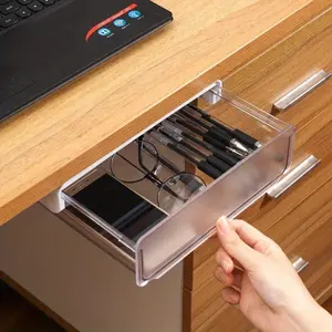 Under Desk Drawer Organizer, Lightweight Pet Storage Box, Wall-Mounted Design, Invisible Hidden Shelf, Small Clutter Container