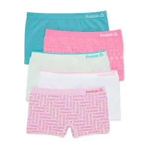 Reebok Girls Boyshorts Underwear, 5-Pack