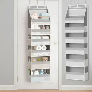Door Back Organizer, Hanging Storage Bag, Multifunctional Storage, 6 Layer Large Grid, 10 Side Pockets, 3 Mesh Bags, Non-Woven Fabric, Bedroom, Cabinet, Bathroom, Nursery