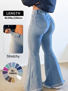 mother's day bell bottom wide leg jeans for women ripped high waisted classic flared denim pants, womenswear, trouser, high rise jeans, streetwear