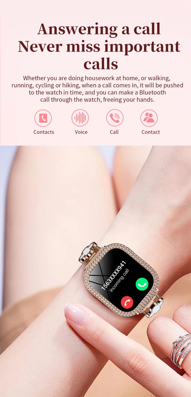 2026 Fashion Smart Watches for Women, Touch Screen Watch, Answer/Make Calls/100+ Sports Modes/Message Reminder, DIY Watch Dials, Wearable Devices, Smart Watches for iPhone/Andriod, Gift for Wife, Girl Friend 2026 Fashion Smart Watches for Women, Touch Screen Watch, Answer/Make Calls/100+ Sports Modes/Message Reminder, DIY Watch Dials, Wearable Devices, Smart Watches for iPhone/Andriod, Gift for Wife, Girl Friend