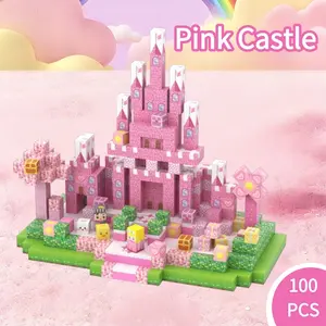 100 pcs Magnetic Building Blocks Princess Castle, Desktop Creative Decor, Girl New Year Gift, Modern Style