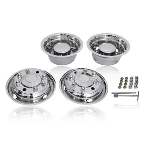 19.5" Polished Stainless Steel wheel simulator for 1999-2003 Ford F650, 1990-1998 Ford F600/F700,Freightliner FL50/FL60 4pcs