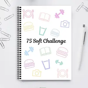 75 Soft Challenge Journal & Productivity Planner A4 Soft Challenge Spiral Bound Planner Notebook Time Management & Efficiency Improvement Record Book Spiral Weekly and Monthly Calendar Planners Note Book Office Stationery & Supplies