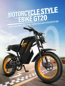 EDiKANi GT20 Electric Bike for Adults 2000W 48V/25AH Removable Battery 83-145 Miles 7-Speed 20x4.0 Fat Tires Dirtbike Mountain Electric Motorcycle for Cross City & Rocky Off-Road Riding EBike