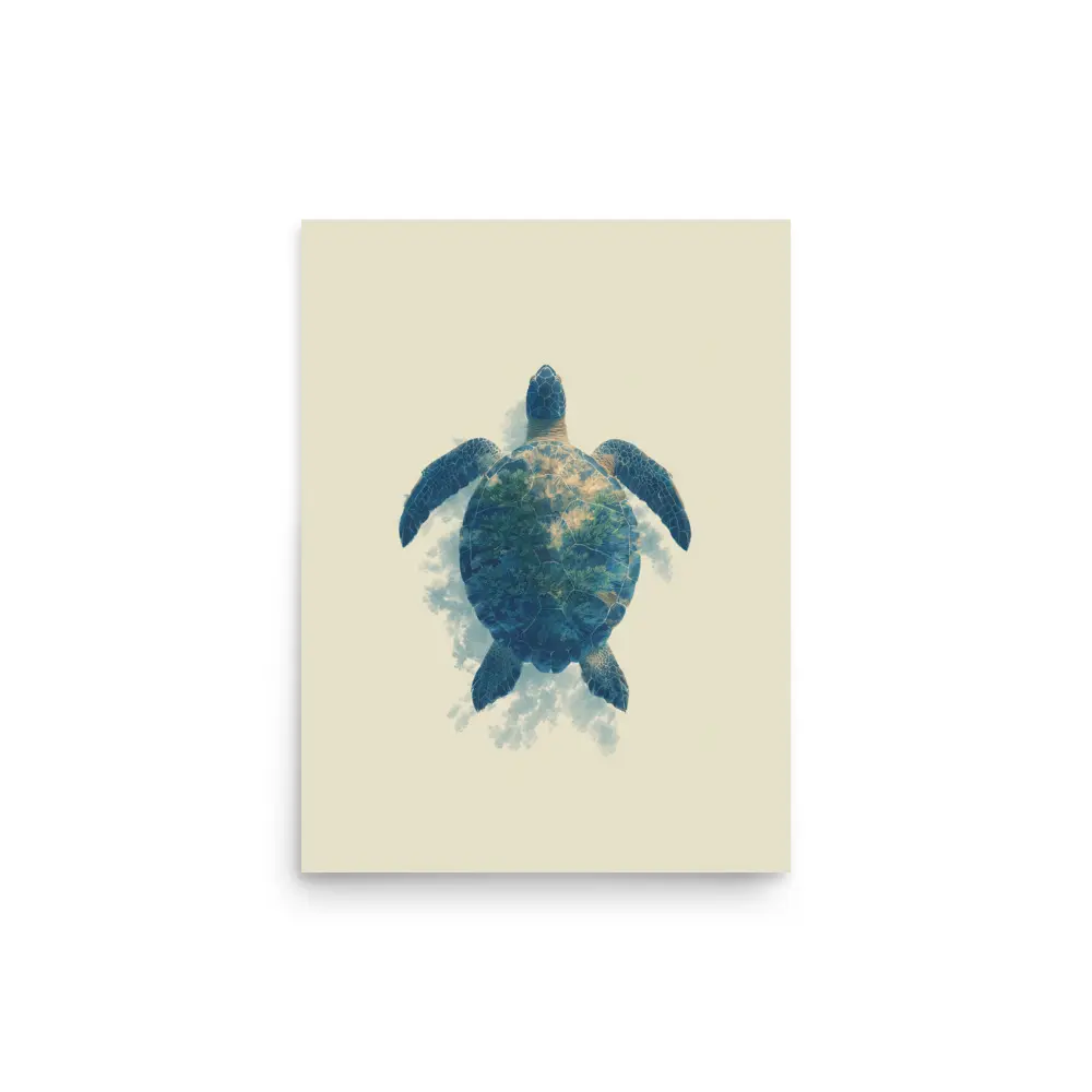 Turtle Wall Art – Sea Turtle Poster Print | Minimalist Ocean Animal Decor | Coastal Nature Wall Art | American Made | Artistic Decoration