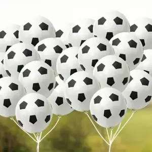 30 Piece Football Balloons Complete Set, Soccer Theme Party Supplies, Party Essentials, Sports Pattern Decorations, Ideal for School Events, Sports Gatherings, Birthdays & Birthday Parties