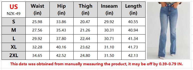 Butt Lifting Flare Jeans for Women Stretchy Bootcut High Waist Curvy Jeans Trendy Bell Bottom Wide Leg Denim Pants with Ripped Holes at Knee and Zipper Button Closure