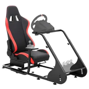 Racing Wheel Stand,Foldable Racing Simulator Cockpit for g923/g920/g29, Steering Wheel Stand & Foot Pedal Angle Adjustable,Sim Racing Cockpit for Thrustmaster t248p, Fanatec, Hori, Mad Catz.-51x28.6x40.6in